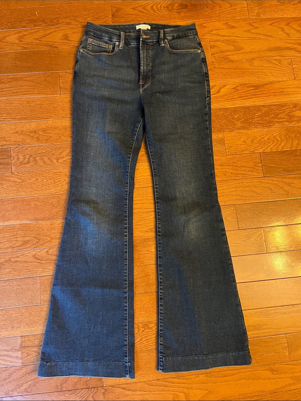 Good American Dark Blue Flare Jeans